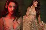Disha Patani oozes oomph in a shimmery blouse, see hot photos